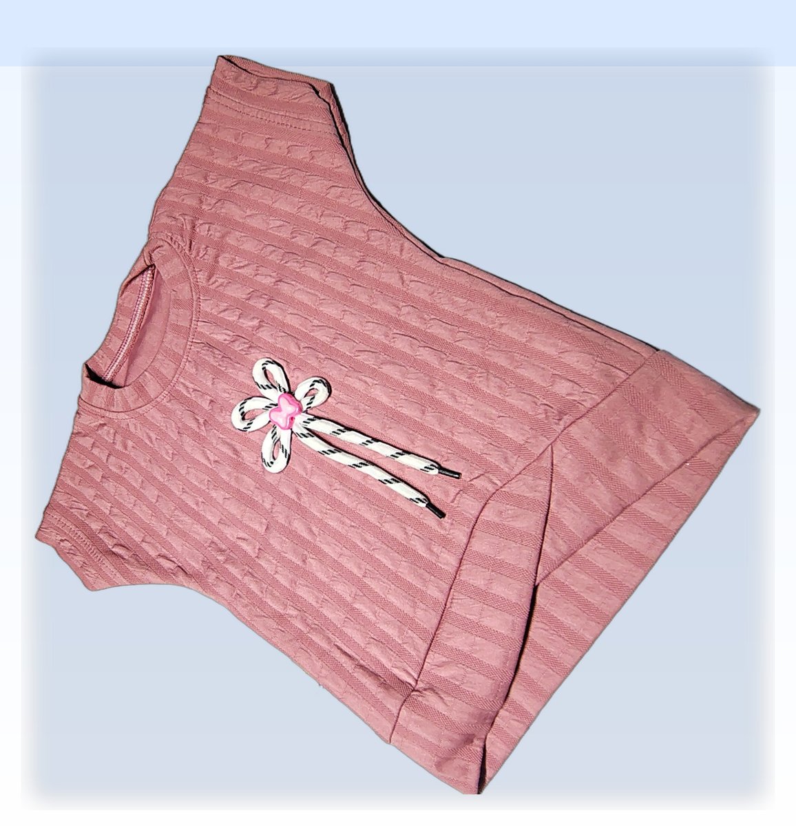 Pink T-Shirt with Denim Shorts Set