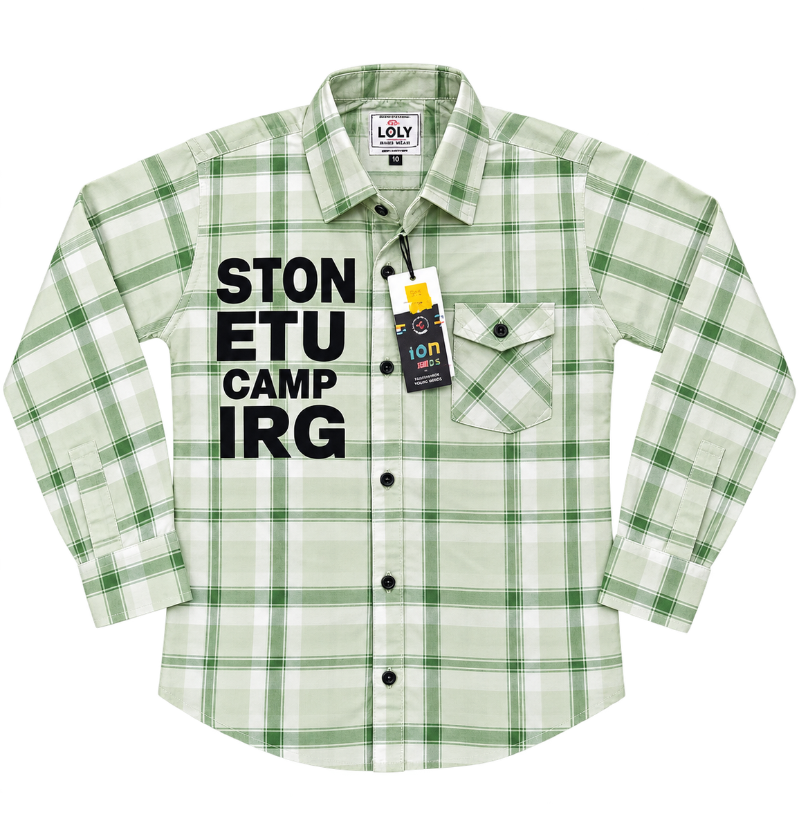 Boys Green Plaid Printed Casual Shirt