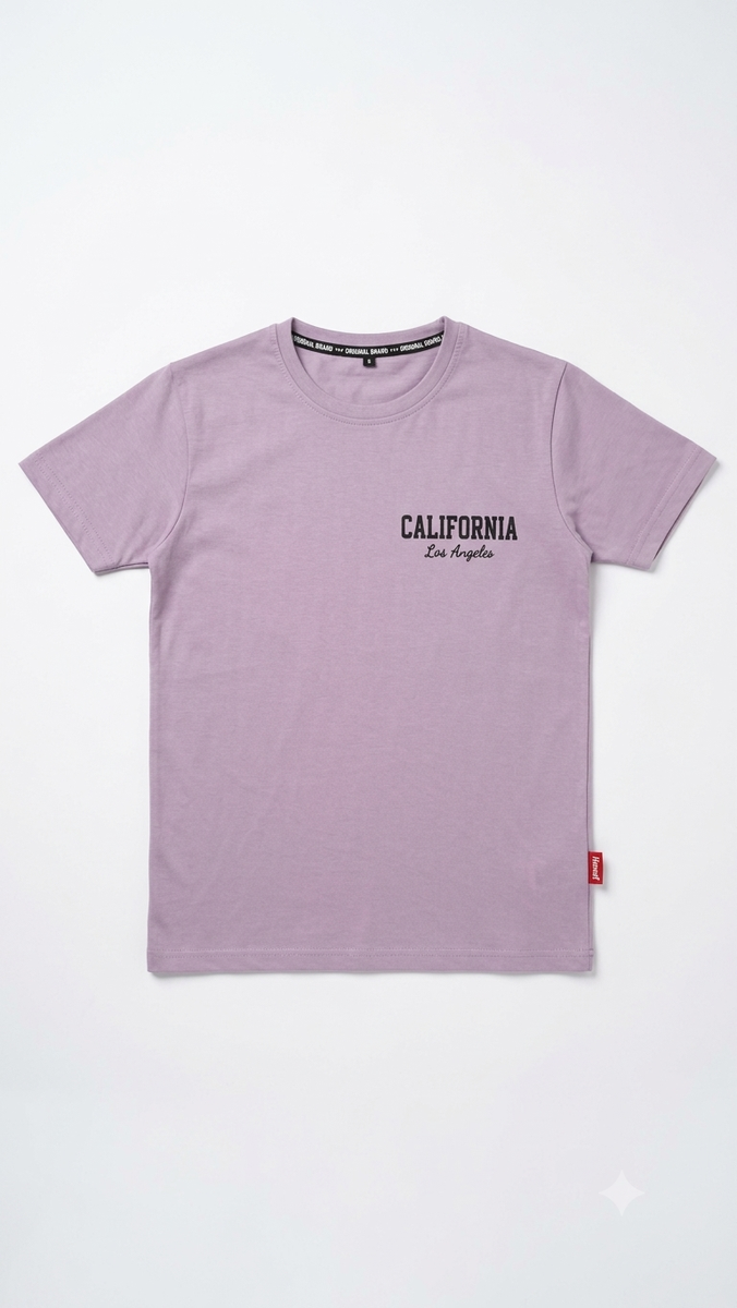 Boys Lavender California Graphic Print Cotton T-Shirt — lifestyle