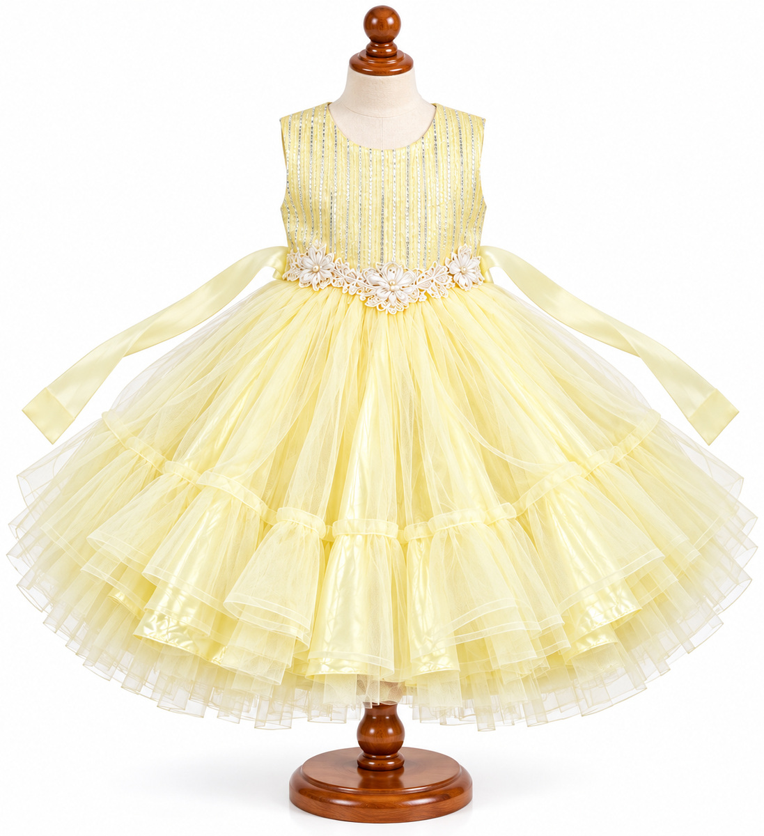 Sunshine Yellow Flared Party Frock — lifestyle