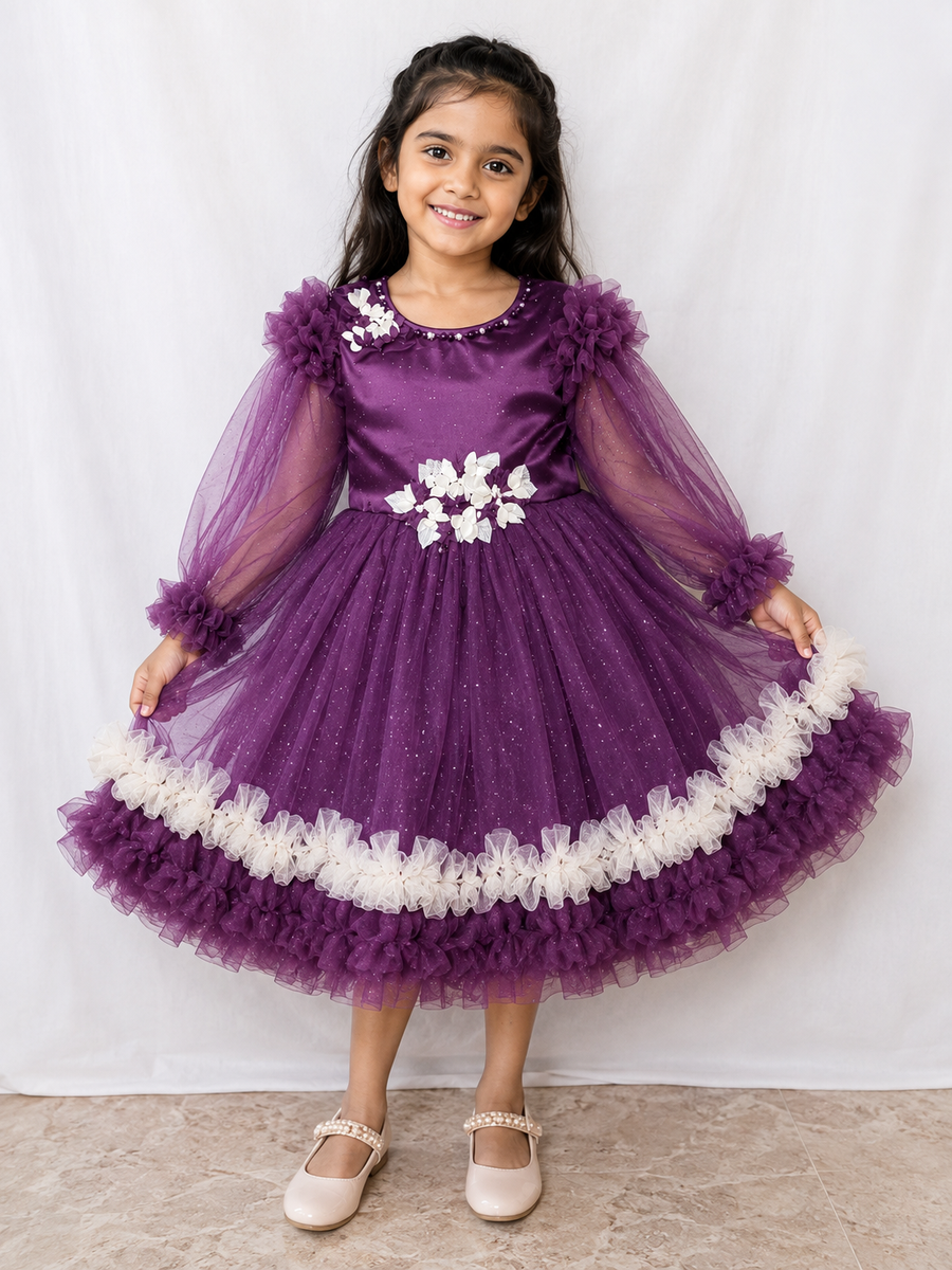 Girls net Ruffle Frock