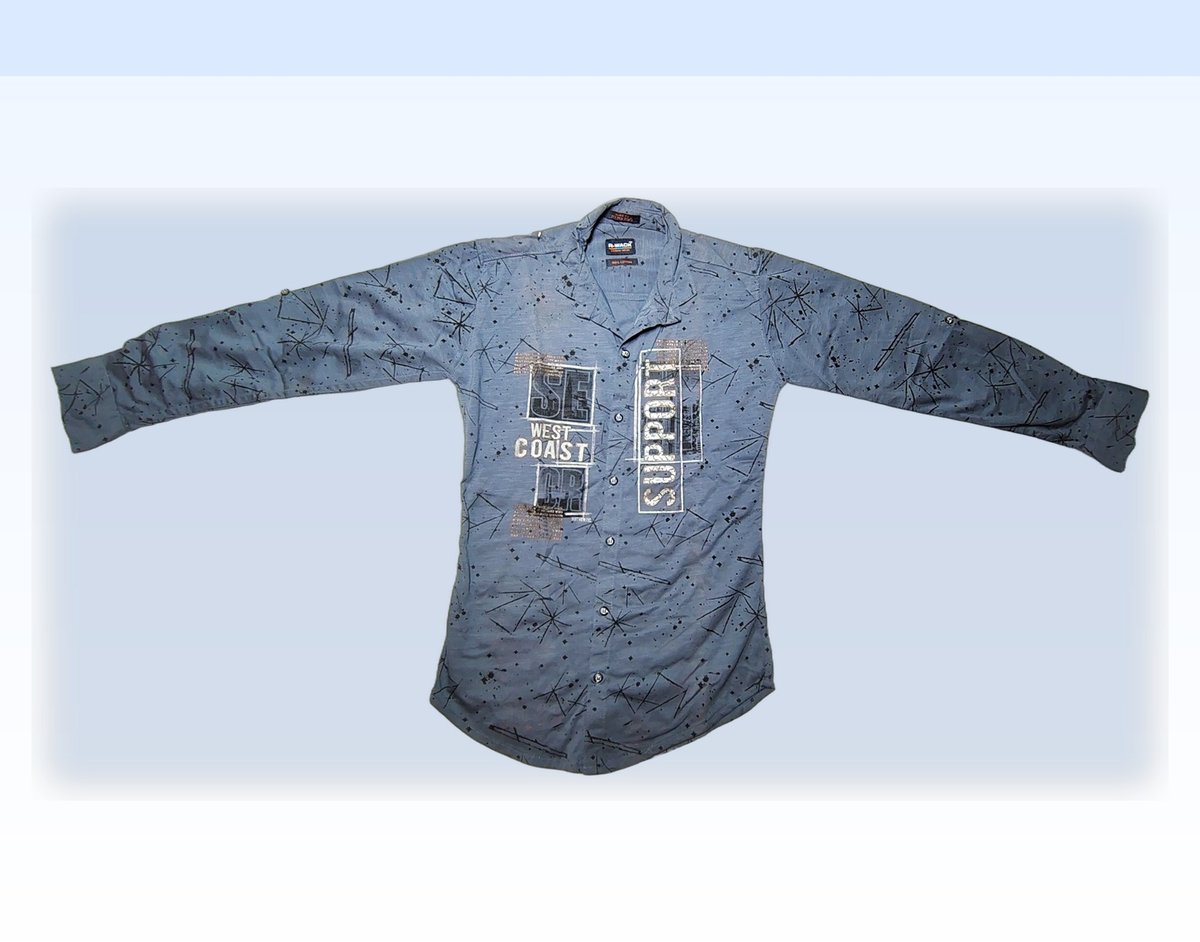 Boys Blue Printed Casual Shirt — lifestyle