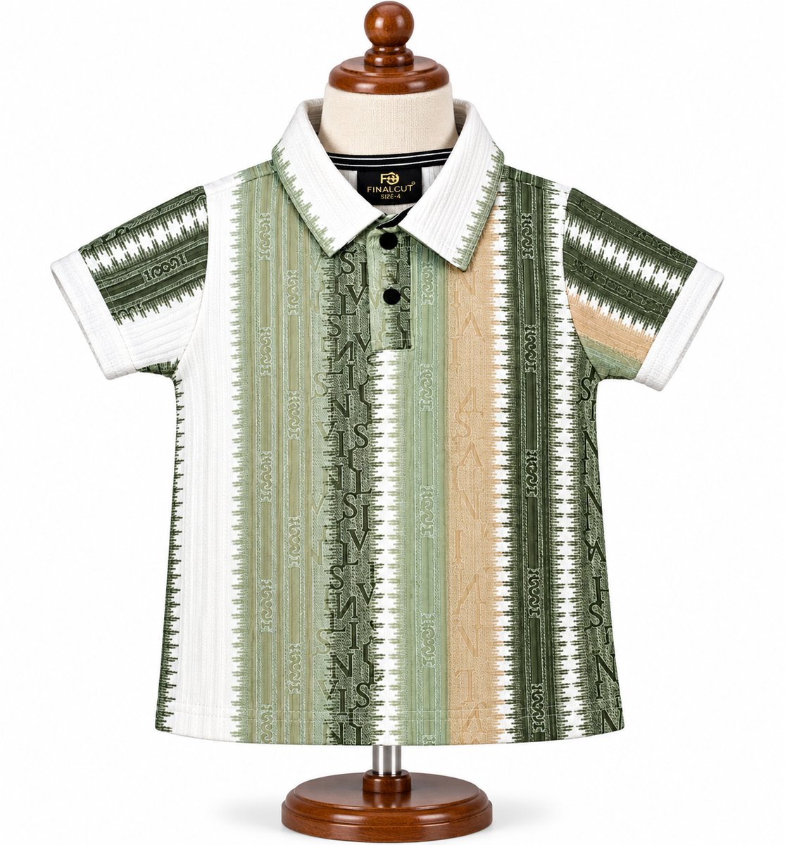 Boys Olive Printed Polo & Navy Cargo Jogger Set — lifestyle