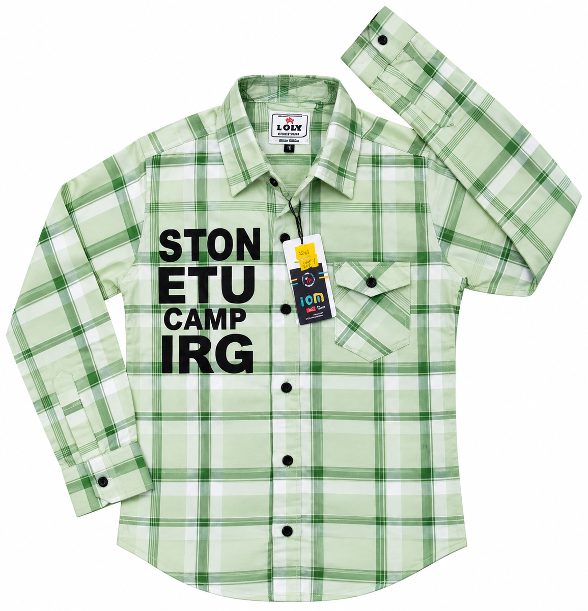 Boys Green Plaid Printed Casual Shirt