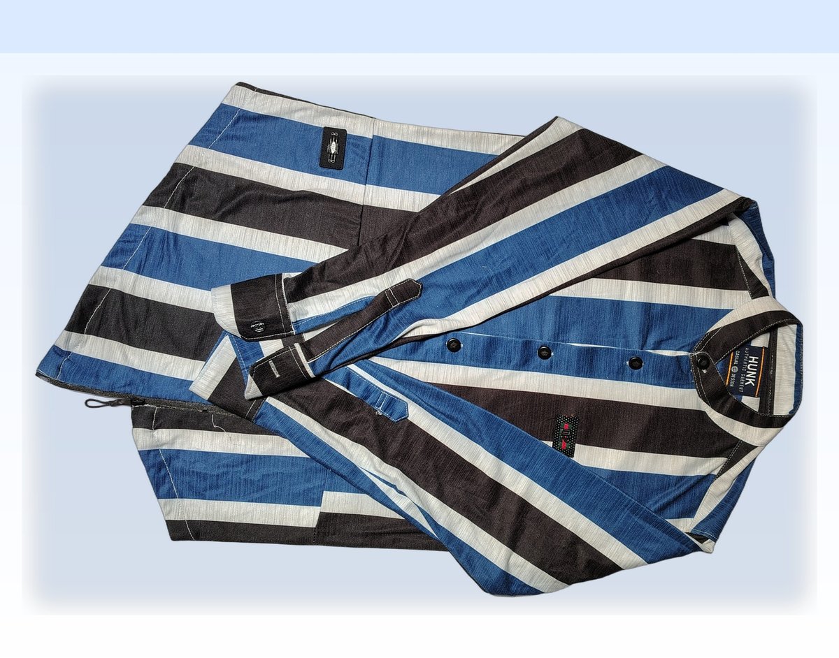 Boys Blue and Black Striped Casual Shirt