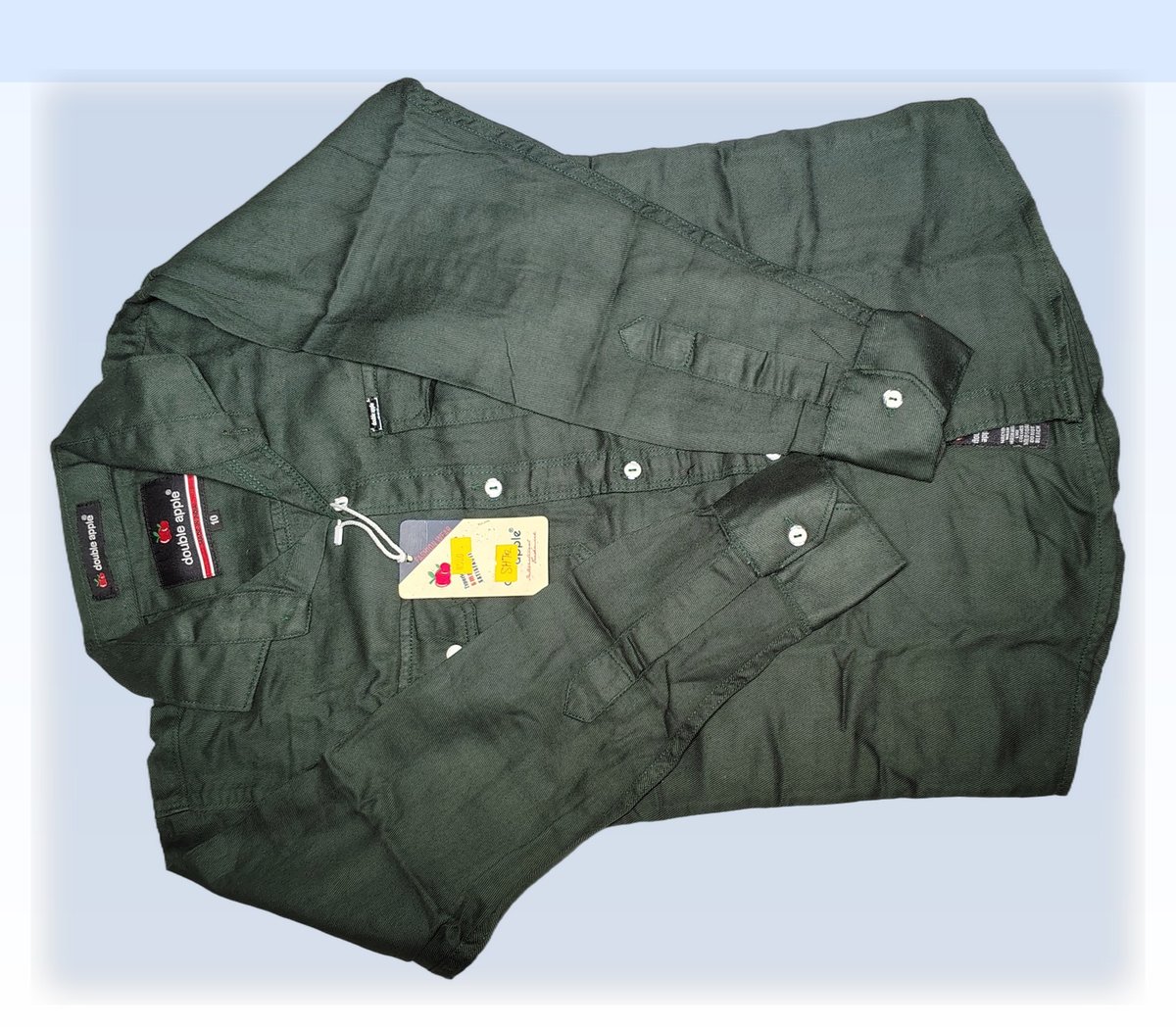 Boys Olive Green Casual Cotton Shirt