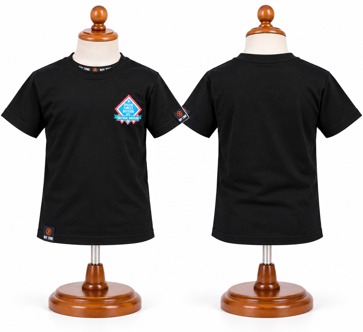 Boys Black Tactical Print T-Shirt — lifestyle