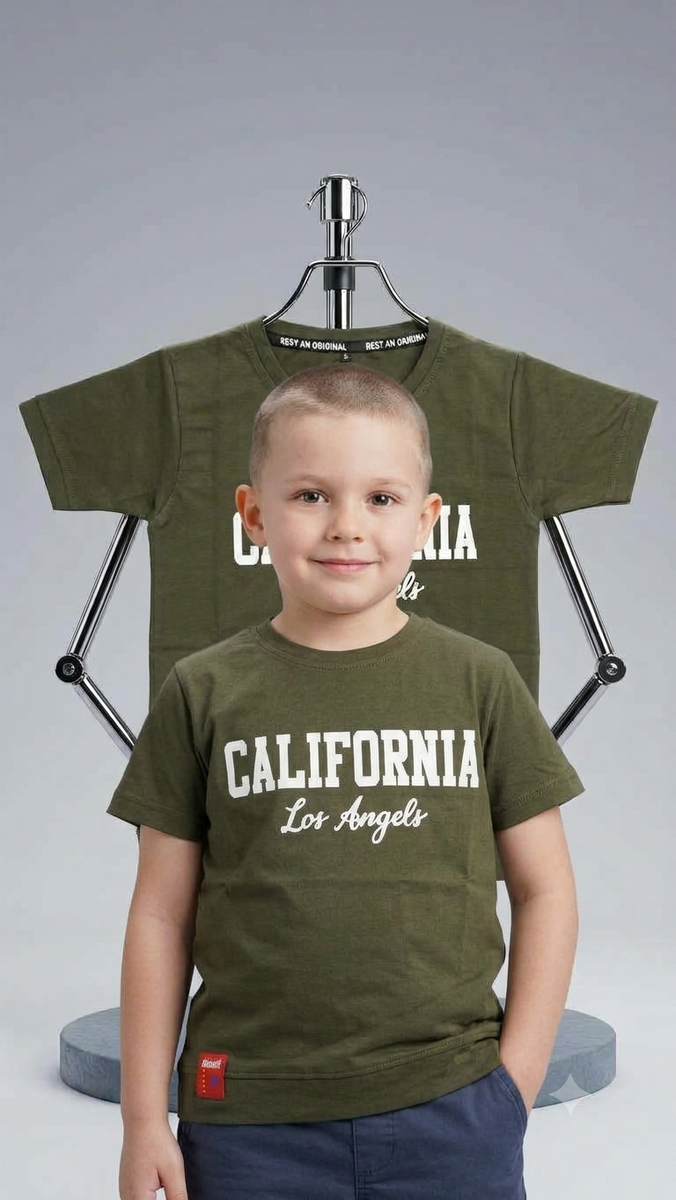 Olive Green California College League Printed T-Shirt