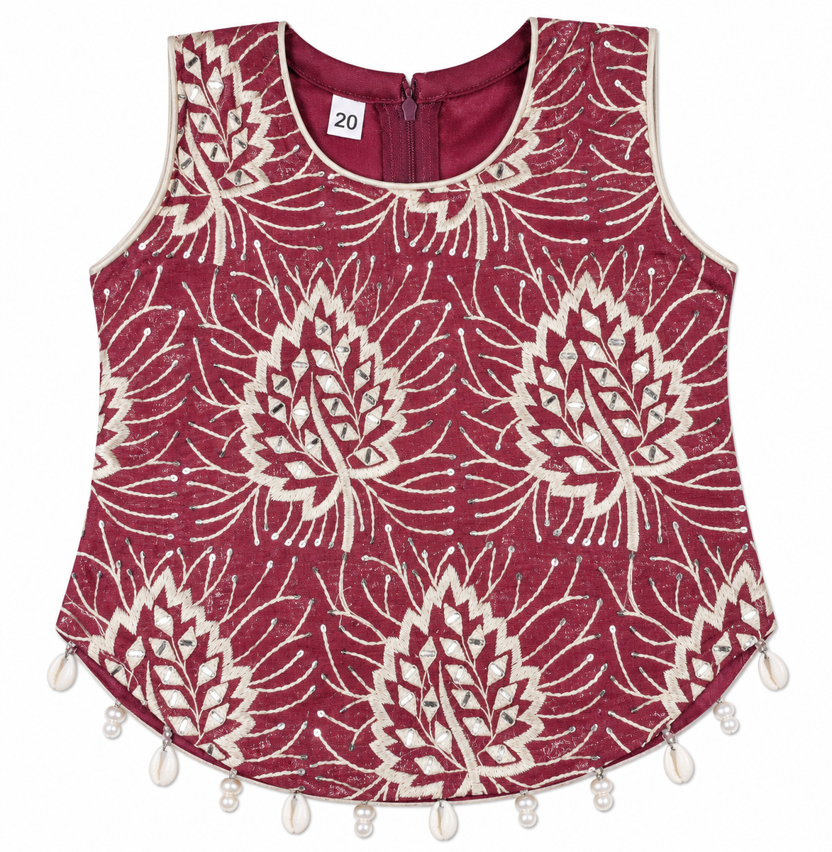 Magenta Printed Kurti with Sharara and Dupatta